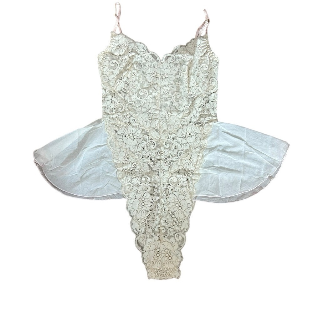 Free People Revolve HAH Sexy Maid to Wear Bodysuit in Blanc Lace Sz Small NWT - Picture 4 of 15